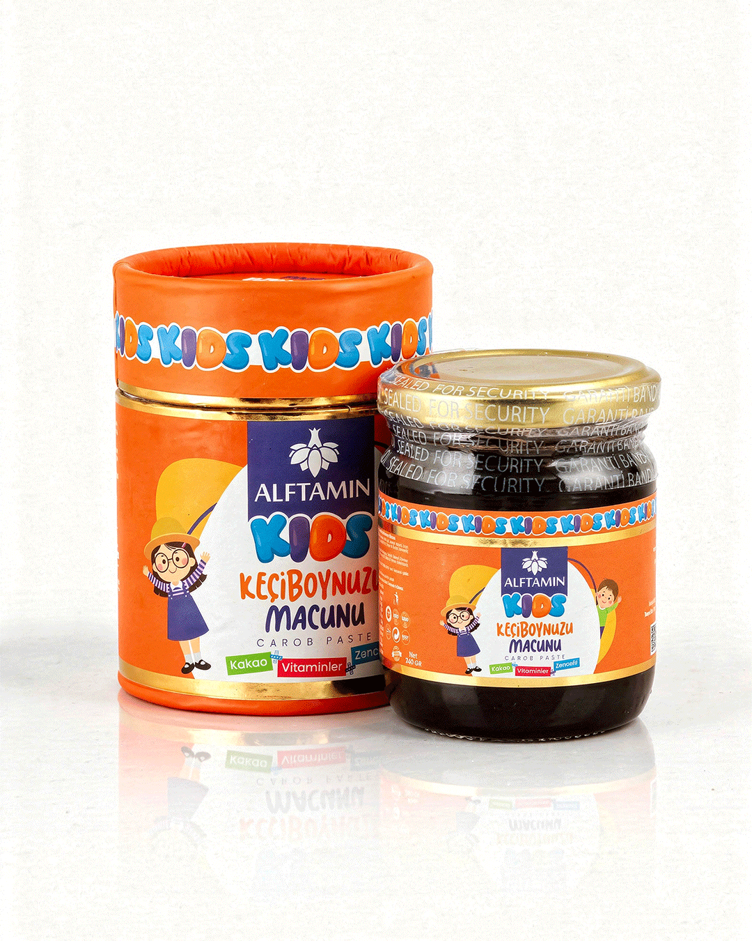 Alftamin Kids Keçiboynuzu Macunu (Kakaolu – Vitaminli – Zencefilli)